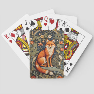 Mooie Zittende Rode Vos geïnspireerd door William  Pokerkaarten