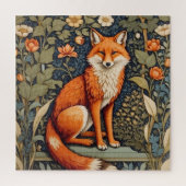 Mooie zittende rode vos William Morris geïnspireer Legpuzzel (Verticaal)