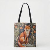 Mooie zittende rode vos William Morris geïnspireer Tote Bag (Voorkant)