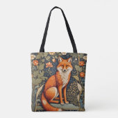 Mooie zittende rode vos William Morris geïnspireer Tote Bag (Achterkant)