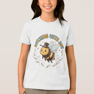 Mooie Zoemende Bij Met Vrolijkheid T-Shirt Voor Ki