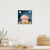 Mooie Zoete Dromen Bloemenen Beer & Muizen Poster (Keuken)