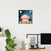 Mooie Zoete Dromen Bloemenen Beer & Muizen Poster (Thuiskantoor)