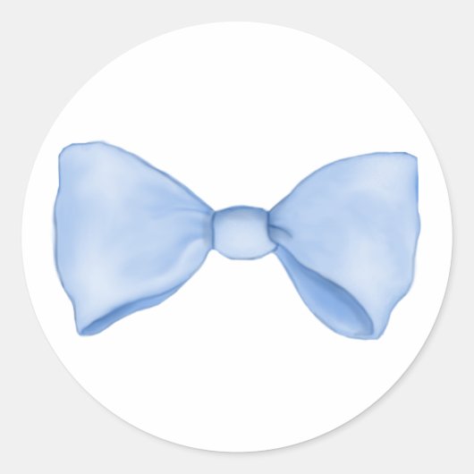 Mooie Zoete Eenvoudige Baby Blauwe Strik Ronde Sticker (Voorkant)