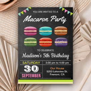 Mooie Zoete Macarons Verjaardagsfeestje Kaart