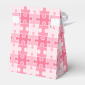 Mooie zoete tint van roze puzzelstukjes bedankdoosjes (Achterkant)