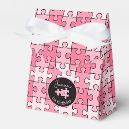 Mooie Zoete Tint van Roze Zwarte Puzzelstukken Bedankdoosjes