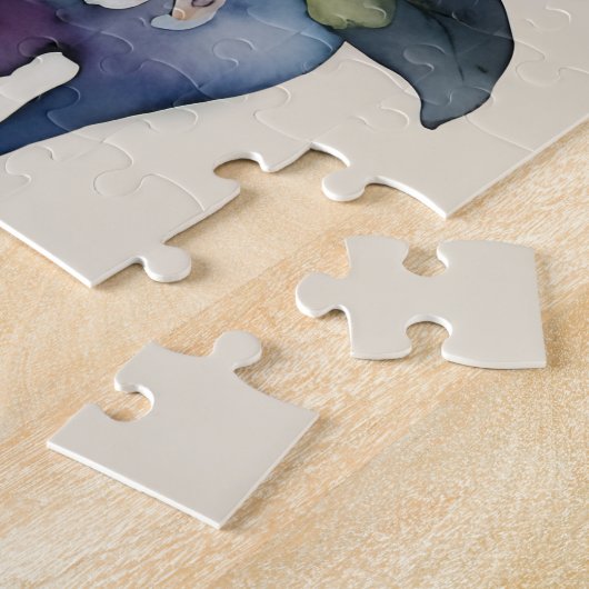 Mooie zombie bloemenkunst Waterverf Legpuzzel (Zijkant)