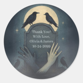 Mooie Zombie Moonlit Gothic bruiloft Stickers