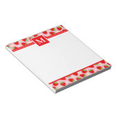 Mooie Zomer Aardbeien Monogram Notitieblok (Schuin)
