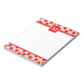 Mooie Zomer Aardbeien Monogram Notitieblok (Linkerzijde)
