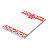 Mooie Zomer Aardbeien Monogram Notitieblok (Linkerzijde)