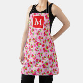 Mooie zomer aardbeien monogram schort (Insitu)