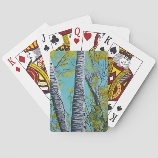 Mooie zomer Birch Pokerkaarten (Achterkant)