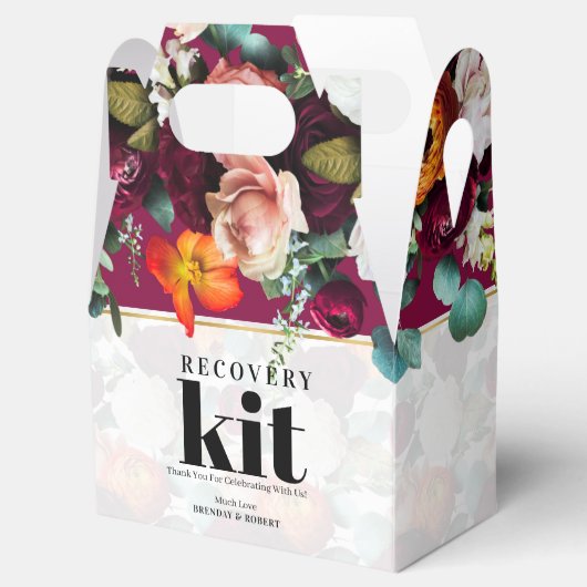 Mooie zomer bloemen herstel kit bedankdoosjes (Geopend)