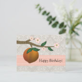 Mooie zomer Georgia perzik en bloemig ontwerp Briefkaart (Staand voorkant)