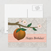 Mooie zomer Georgia perzik en bloemig ontwerp Briefkaart (Voorkant / Achterkant)