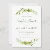Mooie zomer groene couples douche uitnodiging (Voorkant)