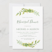 Mooie zomer groene reherseal diner uitnodiging (Voorkant)