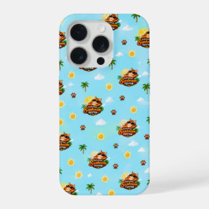 Mooie Zomer Kat Telefoon Hoesje Tropisch Kitten On iPhone 15 Pro Case