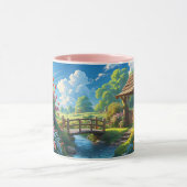 Mooie zomer, kleurrijke illustratie, mok (Midden)