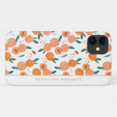 Mooie Zomer Perzik Patroon | Monogram Case-Mate iPhone Case (Achterkant (horizontaal))