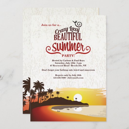 Mooie zomer uitnodiging (Voorkant / Achterkant)