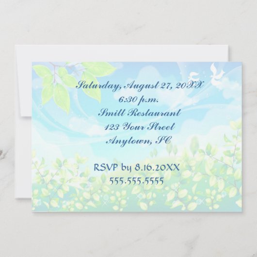 Mooie zomer verlovingsfeest uitnodiging (Achterkant)