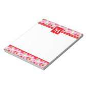 Mooie zomeraardbeien monogram notitieblok (Linkerzijde)