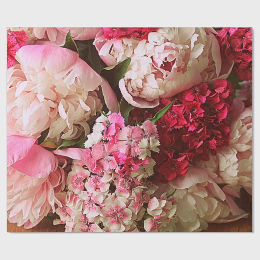 Mooie zomerbloemen. Bouquet van roze pony en Cadeaupapier (Vlak)