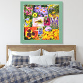 Mooie zomerbloemen en insecten Collage Canvas Afdruk (Insitu (Slaapkamer))
