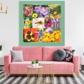 Mooie zomerbloemen en insecten Collage Canvas Afdruk (Insitu (Woonkamer))