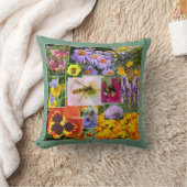 Mooie zomerbloemen en insecten Collage Kussen (Deken)