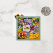 Mooie zomerbloemen en insecten Collage Notitiekaartje (Voorkant / Achterkant in situ)