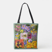 Mooie zomerbloemen en insecten Collage Tote Bag (Achterkant)