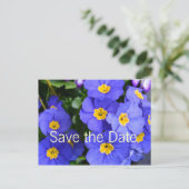 mooie zomerbloemen voor de blauwe tuin , met uitzo aankondigingskaart (Staand voorkant)