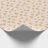 Mooie zomercitrus sinaasappels fruitpatroon cadeaupapier (Hoek)