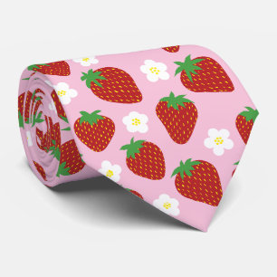 Mooie zomerse aardbeienpatroon stropdas