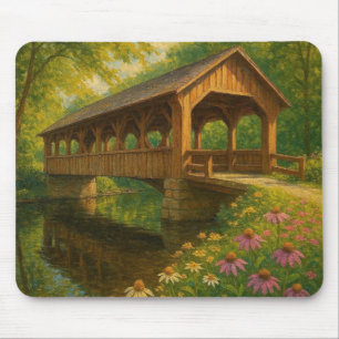 Mooie zomerse overdekte brug kunst muismat