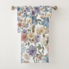 Mooie zomerse watercolor bloemenpatroon  bad handdoek