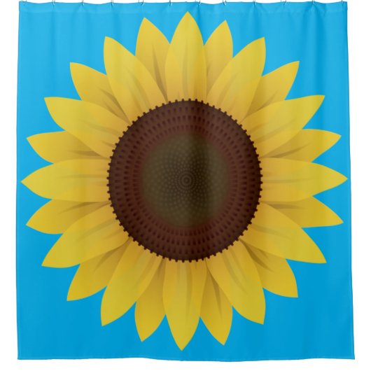 Mooie zomerzonnebloem douchegordijn (Voorkant)