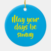 Mooie zomerzonnebloem keramisch ornament (Achterkant)