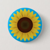 Mooie zomerzonnebloem ronde button 5,7 cm (Voorkant)