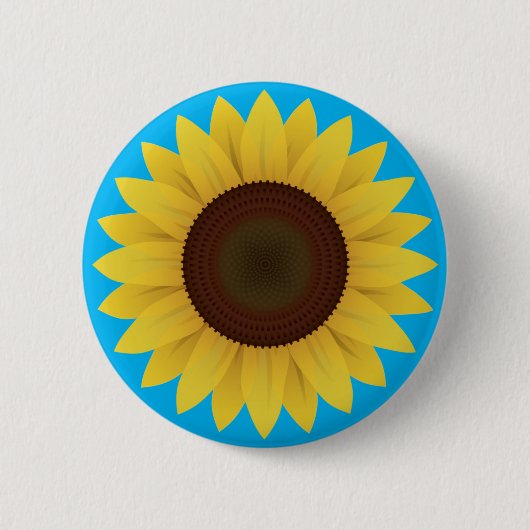 Mooie zomerzonnebloem ronde button 5,7 cm (Voorkant)