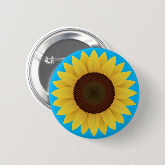 Mooie zomerzonnebloem ronde button 5,7 cm (Voorkant /achterkant)