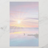 Mooie zomerzonsondergang in het meer briefpapier (Voorkant)