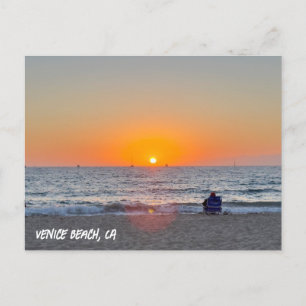 Mooie zomerzonsondergang - Venice Beach, CA Briefkaart