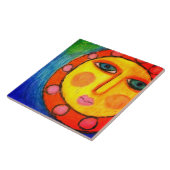 Mooie zon Abstract pastelschilderij Tegeltje (Zijkant)