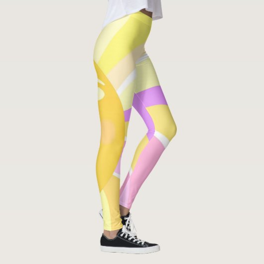 Mooie zon abstracte schilderkunst leggings (Rechts)