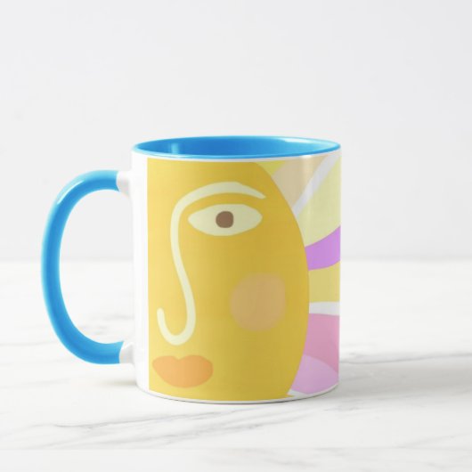 Mooie zon abstracte schilderkunst mok (Links)